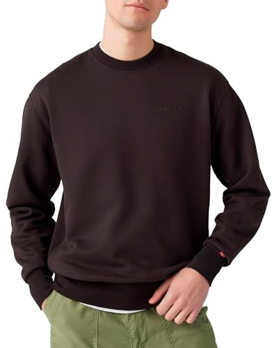 Levi's Men's Authentic Crew Sweatshirt, Black Agate Garment, M