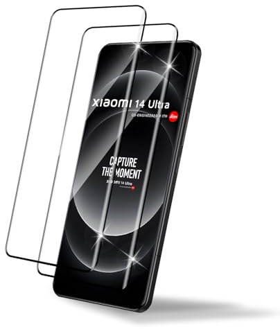 Wonsoso Compatible con Xiaomi 14 Ultra Cristal Templado, 2 Piezas HD 3D Protector de Pantalla con 2 Piezas Protector de Lente de Cámara, Sin Burbujas, Anti-Arañazos, 9H Dureza Vidrio Templado