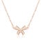 Gilieyer Bow Necklace Trend, Adjustable Vintage Bow Necklace Cubic Zirconia Butterfly Jewellery Gold for Girlfriend Wife (Style1-Rose Gold)
