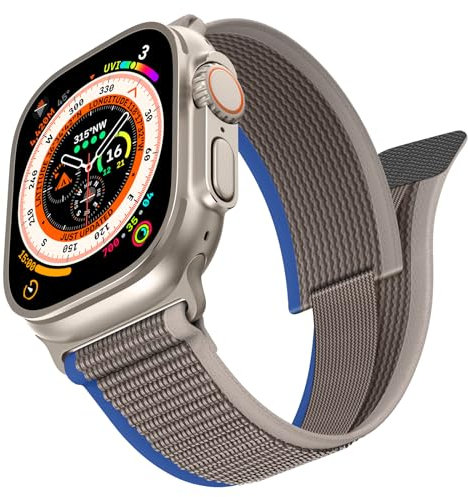 Cinturino Trail Loop Compatibile con Apple Watch Strap Ultra 49mm 46mm 45mm 44mm 42mm, Cinturini Sportivi Regolabili in Nylon per Iwatch Series Se 10 9 8 7 6 5 4 2 3 1 Uomo Donna