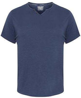Blend BHBtee Herren T-Shirt Shirt mit V-Ausschnitt 100% Baumwolle Regular fit, Größe:5XL, Farbe:Dress Blues (194024)