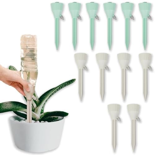 Xiujuers 12 Pezzi Irrigazione Goccia Automatica, Irrigazione Automatica per Vasi, Irrigazione a Goccia per Vasi, Irrigazioni a Goccia Bottiglia, Irrigatori a Goccia Set per Interni Esterni Giardino
