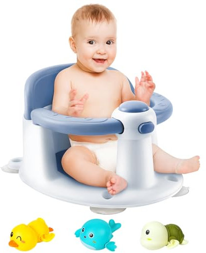 Asiento de baño para bebé, asiento de bañera para bebés de 6 meses en adelante, esencial para el baño del bebé, gran regalo de baby shower para recién nacidos y nuevas madres