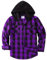SwissWell Camicia Uomo Flanella Felpe Uomo Camicia a Quadri Manica Lunga Casual Camicia con Cappuccio Viola XL