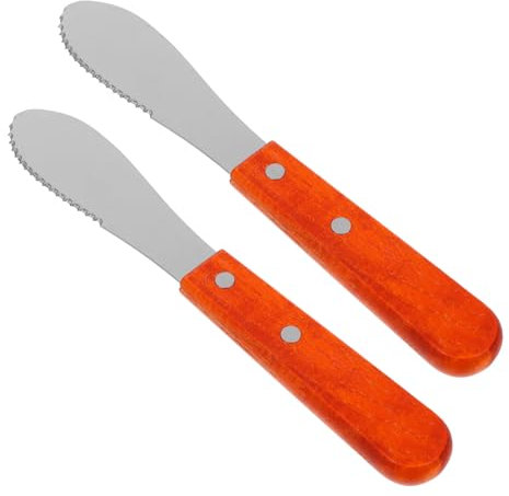 Mikinona 6stücke Edelstahl Zahnbutter-spachtel Mit Holzgriff Zum Streichen Von Sahne Käse Glätten Von Torten Für Konditoren Und Hobbybäcker