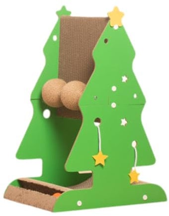 Dualoai Cat Scratching Post Christmas Tree - Decorative Pet Toy