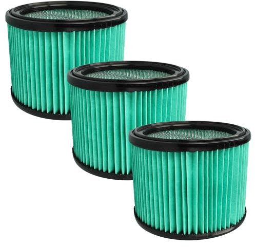 vhbw 3X Staubsaugerfilter kompatibel mit Bosch Gas 12-25 PL, 15 PS Staubsauger - HEPA-Filter Schwarz Hellblau
