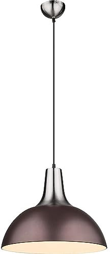 GLOBO LIGHTING Hängelampe Esstischleuchte bronze Pendellampe Wohnzimmer Küchenlampe, Metall nickel matt, 1x E27, DxH 38x120 cm