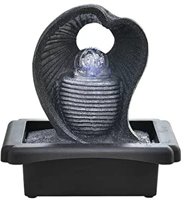 Fontaine de Table Fontaine d'intérieur avec boule roulante, mini cascade, fontaine de relaxation, fontaine de bureau de méditation Feng Shui Zen for la décoration de la maison et du bureau Fontaine d’