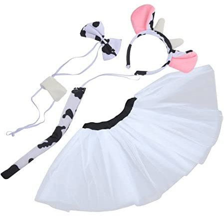Holibanna 1juego Disfraz De Vaca Para Diadema Pajarita y Falda De Cosplay Animal Para Halloween y Fiestas