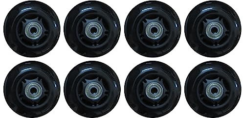 ANWEALTH Inline Skate Rollen Indoor/Outdoor Rollschuh Räder 8er Pack Inline Skate Rollen 82A mit Lagern Möbelrollen Ersatz, 60 mm
