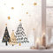 Wandtattoo Loft Fensterbild Weihnachten Tannenbäume Set mit Sterne schwarz beige minimalistisch Fensteraufkleber Weihnachtsdekoration wiederverwendbar, 1. A4 Bogen