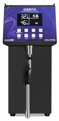 CAFIEDR Espumador de Leche a Vapor Comercial, espumador de Leche automático eléctrico de 6 l, Calentamiento rápido de 20 s, máquina de Leche de Acero Inoxidable para café
