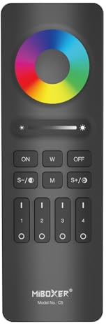 LIGHTEU®, Miboxer 2,4 GHz RF 4 Zonen Fernbedienung für RGB+CCT für Miboxer RGBCCT LED Controller und Lampen, C5