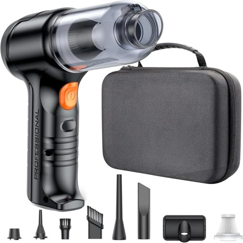 SEALIGHT Aspirateur à Main, 7 in 1 Aspiration Super Puissante Aspirateur Voiture Puissant sans Fil, Moteur sans Balais, Mini Aspirateur de Voiture avec Boîte de Rangement pour Canapé Maison Voiture