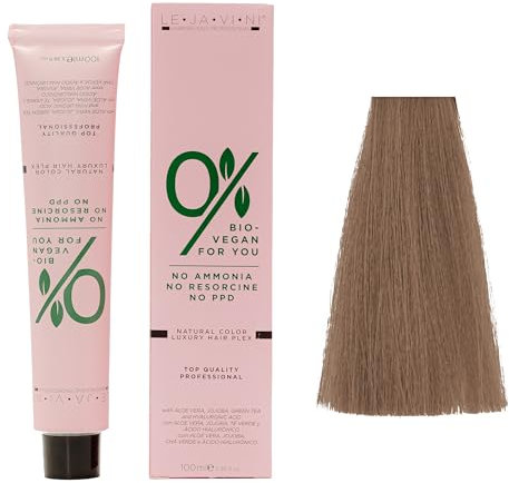 Lejavini 0% Bio Vegan For You 100mL Color 8/3 | Tinte Crema Colorante Permanente Vegana sin Amoniaco - Crema de Coloración Natural para el Cabello Sin Amoníaco