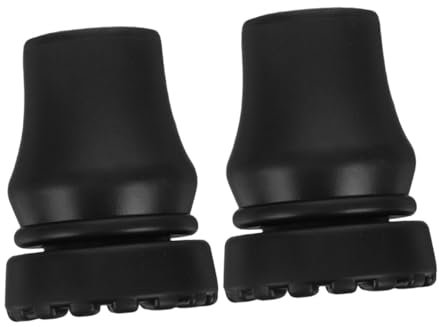 Beavorty 2 Stück Krücken Rutschfeste Matte Krückenfuß Zubehör Für Spazierstöcke Ersatzstockspitzen Krücken-bodenkappen Ersatz Für Robuste Stockspitzen Spitze Des Eisstocks Pvc Black