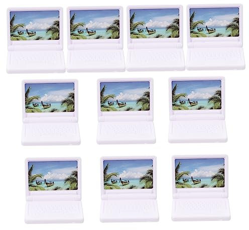 SUPVOX 10pcs Mini Laptop Models Doll House Accessories Small House Decor Miniatures for Boys and Girls Playroom Toy