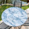 Outdoor Runde Tischdecke mit Gummizug Ø 36in(90cm)- Elastisch Garten tischdecke mitBlauer Batik-Farbstoff Muster Passend für 75-85cm