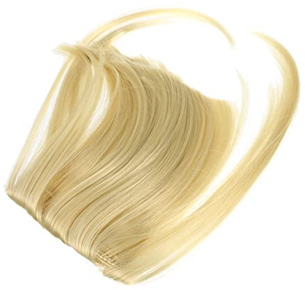 SKISUNO Falscher Pony Haarteil für Frauen Clip in Fake Air Pony aus Atmungsaktivem Material Natürliche Perücke für Cosplay Hochzeiten und Partys