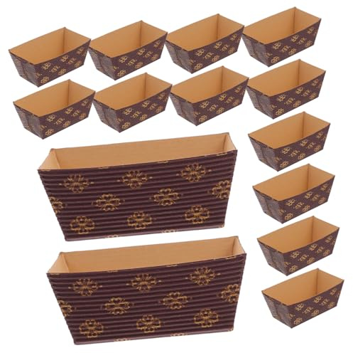FUNNETOYU Papier Kastenformen Kleine Rechteckige Backbleche aus Robustem Papier Antihaftbeschichtet für Toast Kuchen Brot Backen Gastronomie