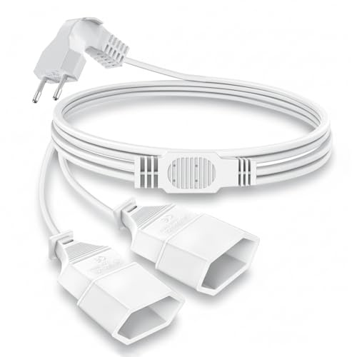 Cavo di alimentazione 3 m, cavo di alimentazione 2 in 1, spina europea, spina piatta, spina di tipo C, cavo di alimentazione piatto, 250 V/2,5 A, cavo di prolunga piatto per monitor TV PC