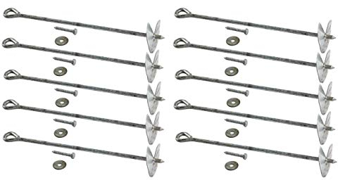 Jeu d'ancrage au Sol en Acier galvanisé ancrage au Sol à Visser ancrage au Sol 60 cm, 10 pièces