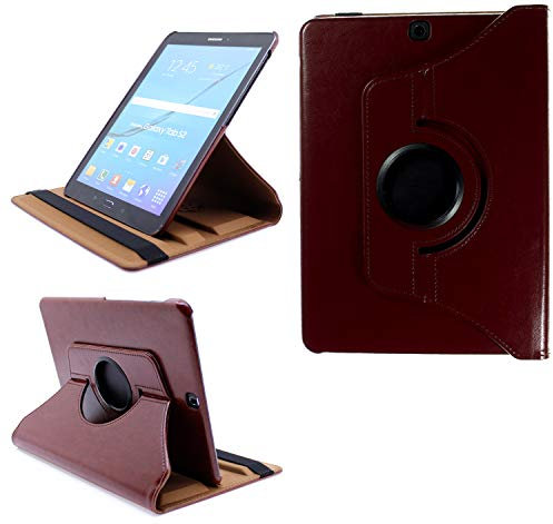COOVY® 2.0 Etui pour Samsung Galaxy Tab S2 9.7 SM-T810 SM-T813 SM-T815 SM-T819 Coque de Protection Rotation 360° Smart Housse Cover Case Stand Auto Réveil/Sommeil | Marron