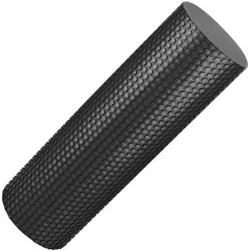 Jazooli Large Foam Roller Tube Yoga Pilates High Density Trigger Point Physio Massage - Black