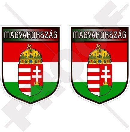 UNGARN Ungarisches Schild MAGYAR 75mm Auto & Motorrad Aufkleber, x2 Vinyl Stickers