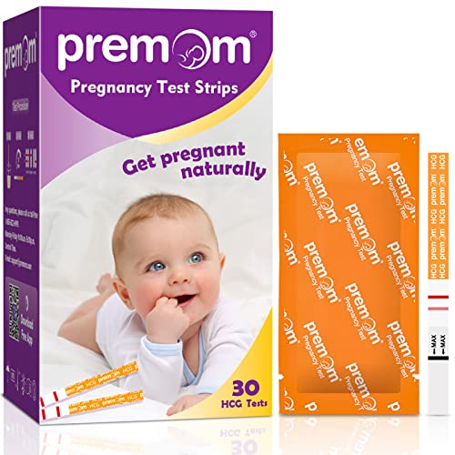 Premom Tests Grossesse Précoce Bandelettes: 30 Tests HCG Résultats Précis avec Application Française Intelligente Premom (iOS et Android) Suivi de Fertilité