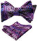 Alizeal Herren Paisley Jacquard Ungebundene Fliege Pocket Square Set, Dunkelviolett