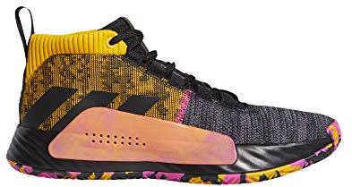 adidas Dame 5 Shoe - Men's Basketball Core Black/Active Gold/Shock Pink