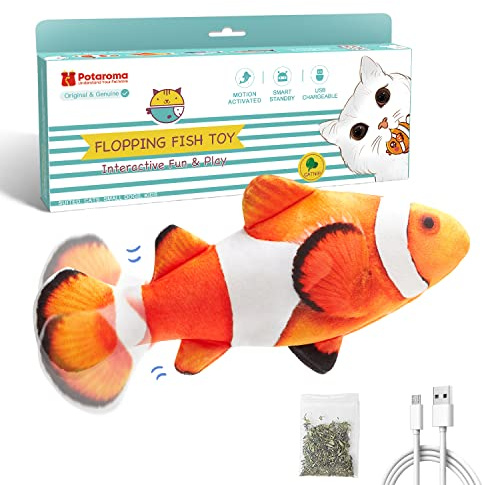 Potaroma Cat Toys Flopping Fish with SilverVine and Catnip