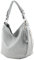 modamoda de T200 Damen Leder Schultertasche Henkeltasche handmade in Italy, Farbe:Telegrau