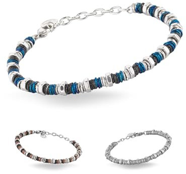 inSCINTILLE Kugeln Armband Herz Damen Edelstahl Verstellbare Länge und Geschenkbox