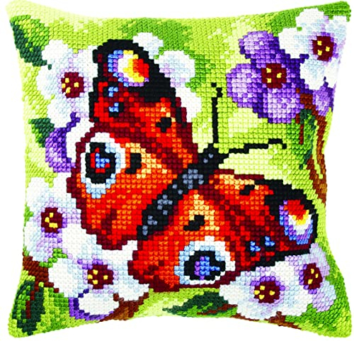 Orchidea - Kreuzstichkissenpackung - Schmetterling - Bedruckte Stramin - 4.5 Count - Für Erwachsene - 30.9379