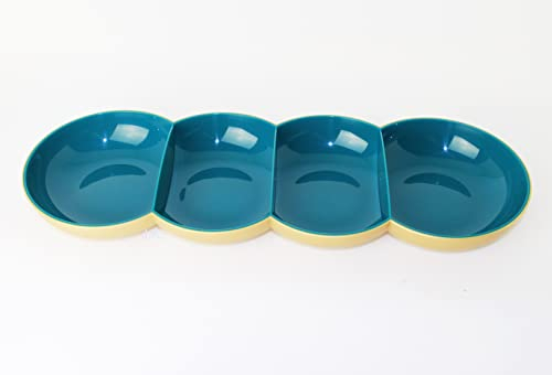TUPPERWARE Allegra Servierschale Servierquartett Perle Petrol/Gold + Joghurtbecher
