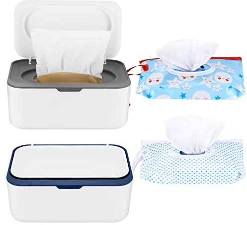 2 Stück Feuchttücher Box, Baby Feuchtes Toilettenpapier Box, Spenderbox für Feuchttücher, Kinder Tücherbox Serviettenbox