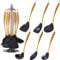 Silicone Cooking Utensil Set, 7 pcs Silicone Cooking Kitchen Utensils Set, Non-Stick Kitchen Cookware Titanium Stainless Steel Handle with Utensil Holder, Spatula Set for Cooking-Gold