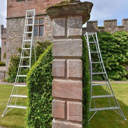 Hendon 14ft (4.2m) Aluminium Standard Lightweight Tripod Ladder - Ideal for Gardeners, DIY enthusiast, Landscapers suitable for both outdoor and indoor use. (With rubber feet)