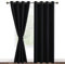 DWCN 2 Pièces Rideau Occultants Thermique Isolant Anti Froid à Oeillets, Rideaux Opaques de Couleur Foncée pour Chambre et Salon, 132x183 CM (Largeur x Hauteur), Noir Halloween