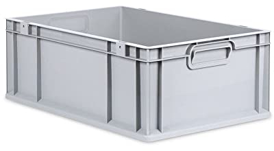 PROREGAL Eurobox NextGen Grip | HxBxT 22x40x60cm | 44 Liter | Griffe geschlossen | Verstärkter Boden | Eurobehälter, Transportbox, Transportbehälter, Stapelbehälter