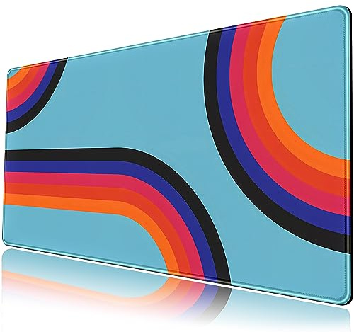 Schreibtischunterlage im Retro-Stil, groß, abstrakte Schreibtischunterlage, Tastatur-Mauspad, niedliches Boho-Schreibtischzubehör für Frauen, Schreibtischdekoration, erweitertes Gaming-Mauspad,