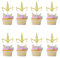 Arthsdite 24pcs Unicorn Horn Cupcake Toppers - Unicorn Cupcake Picks for Baby Shower, Birthday, Wedding & Engagement Parties - Gold Glitter