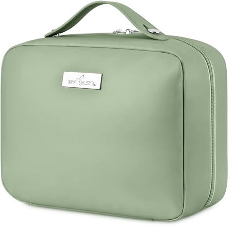 Trousse de Toilette avec Grande Capacité, Imperméable Trousse de Toilette Voyage pour Hommes et Femmes, Sac Cosmétique Organisateur de Voyage (Vert)