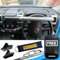 Milenco Car Steering Wheel Lock + 4Tress Non-Slip Car Dash Mat – Anti-Theft Security Lock with Bonus Dash Mat (4T-ML-6804)