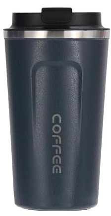 Genérico Taza termo cafe doble pared 510ml,Termico Cafe Antigoteo para Coche,Taza de Café,Taza viaje,Taza oficina Taza térmica reutilizable acero inoxidable con tapa hermética,Taza termica (azul)