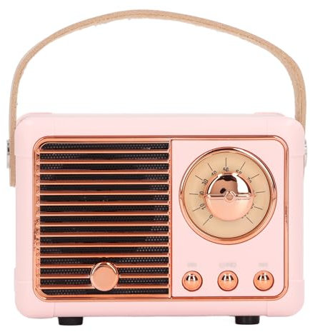 Retro Speaker, Compact Vintage Wireless Speaker Radio with Card for Outdoor Desk Bedroom Office Party