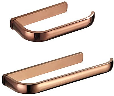 2 Pièces Accessoires de Matériel de Salle de Bain Porte-Serviettes de Douche Porte-Rouleau de Papier Toilette Porte-Serviettes de Salle de Bain en Or Rose Distributeur de Rouleau de Papier P